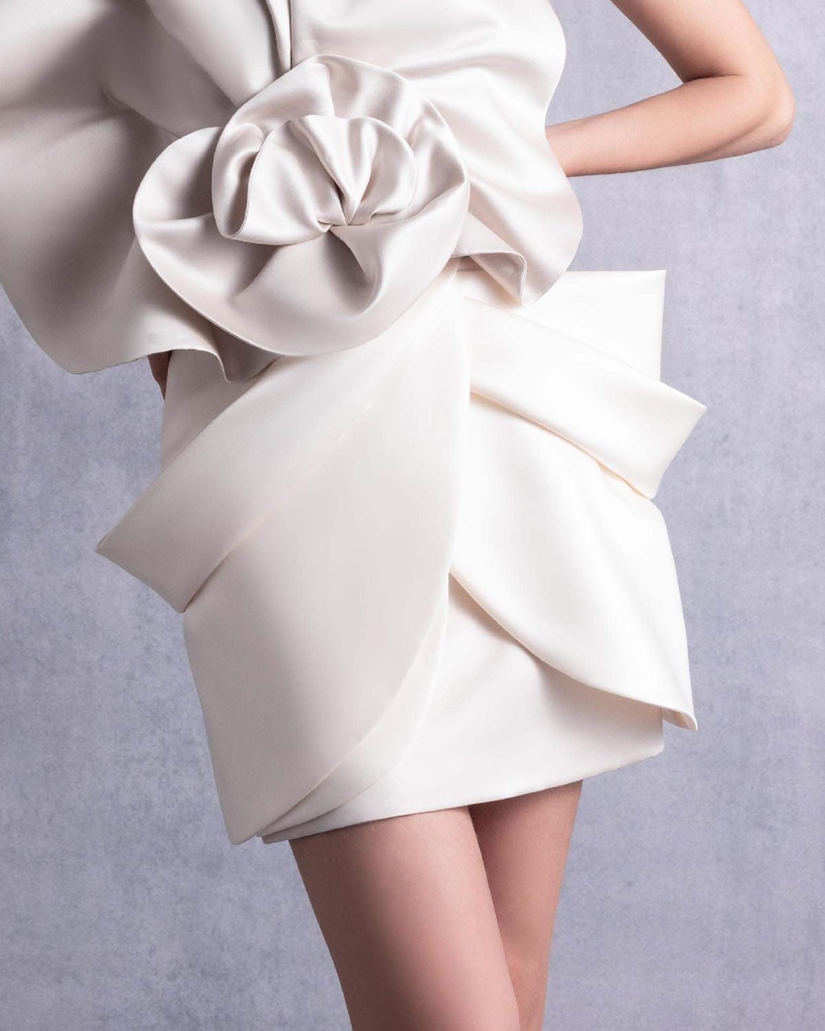Sculptural Draped Razmir Mini Skirt