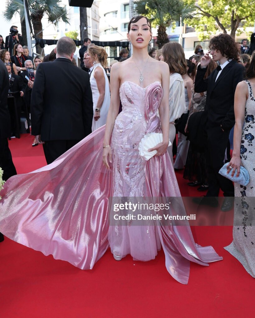 Nesrin Sanad graces “The Mastermind” red carpet at the 78th annual Cannes Film Festival in a custom-made Gaby Charbachy gown.