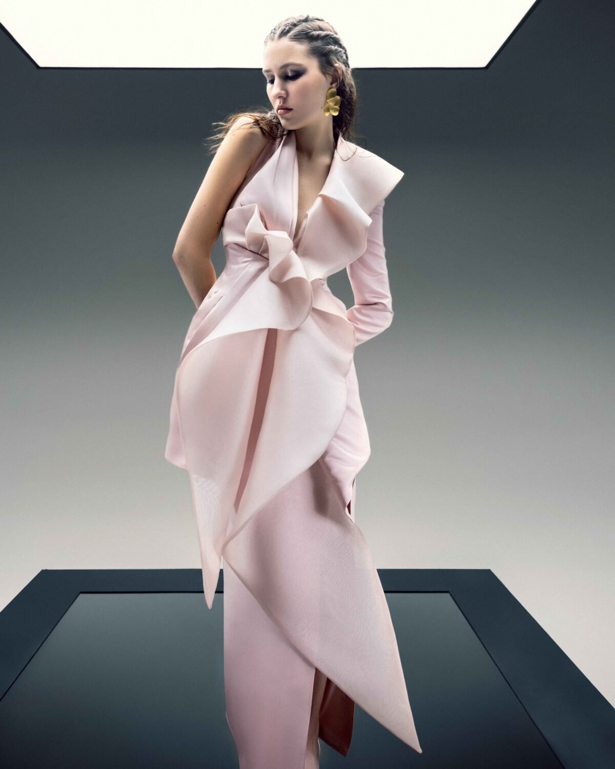 One Sleeve Open Back Asymmetrical Jacket