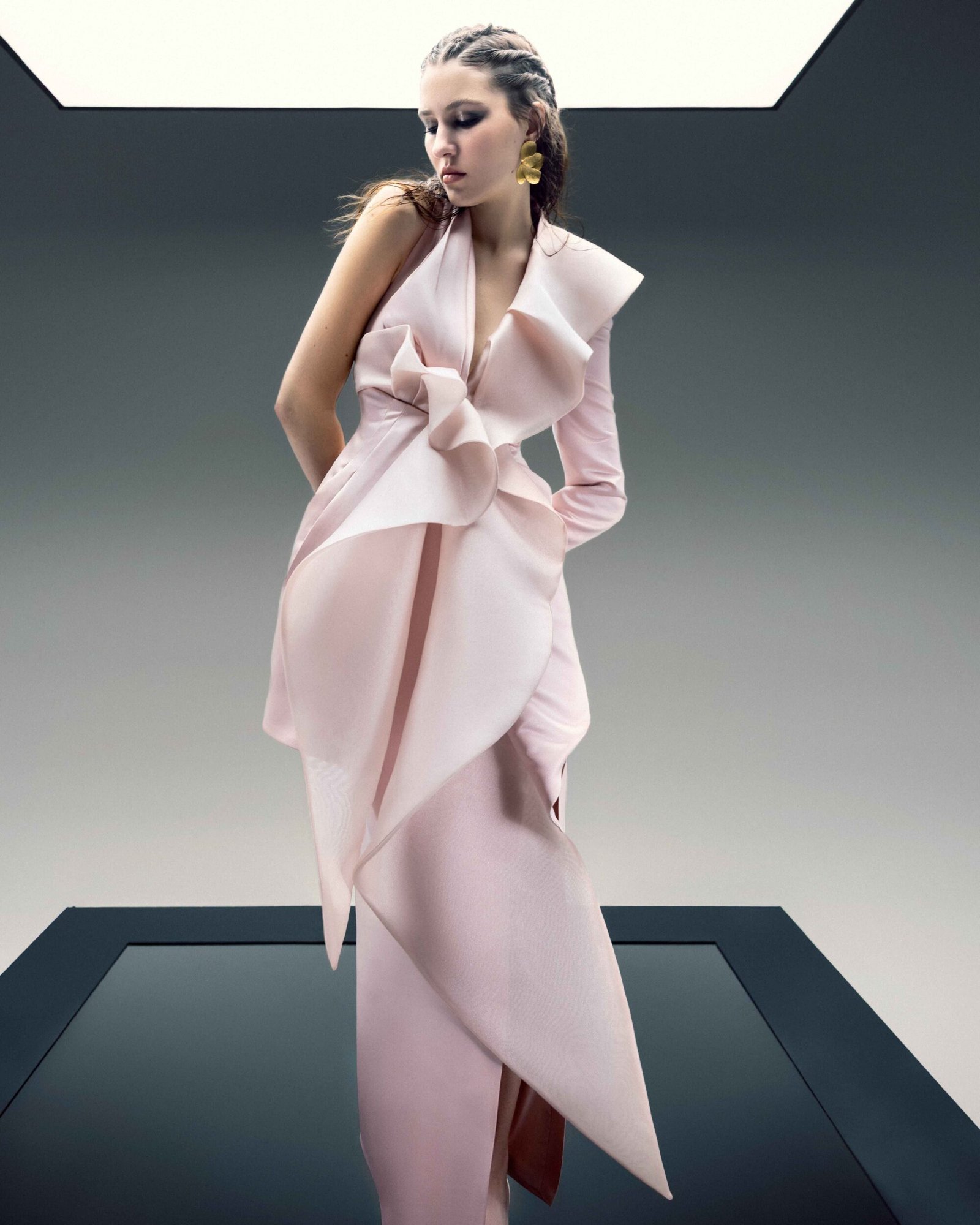 One Sleeve Open Back Asymmetrical Jacket