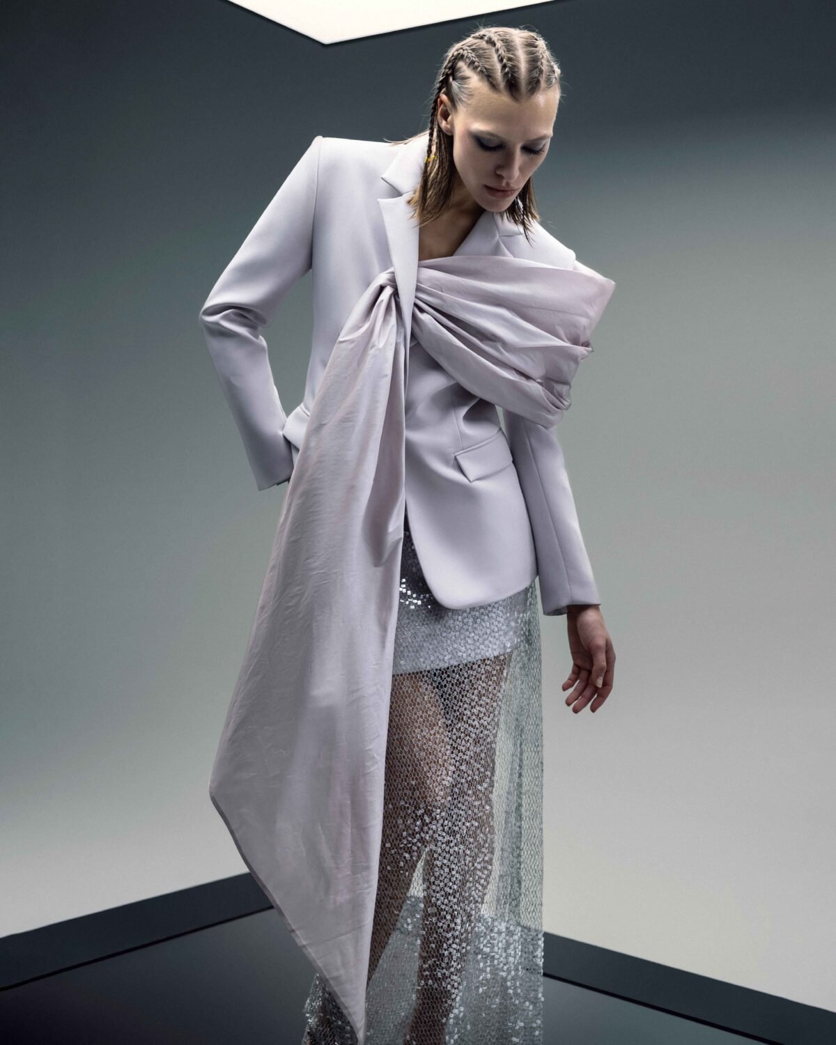 Lila Jacket with Chic Draped Panel