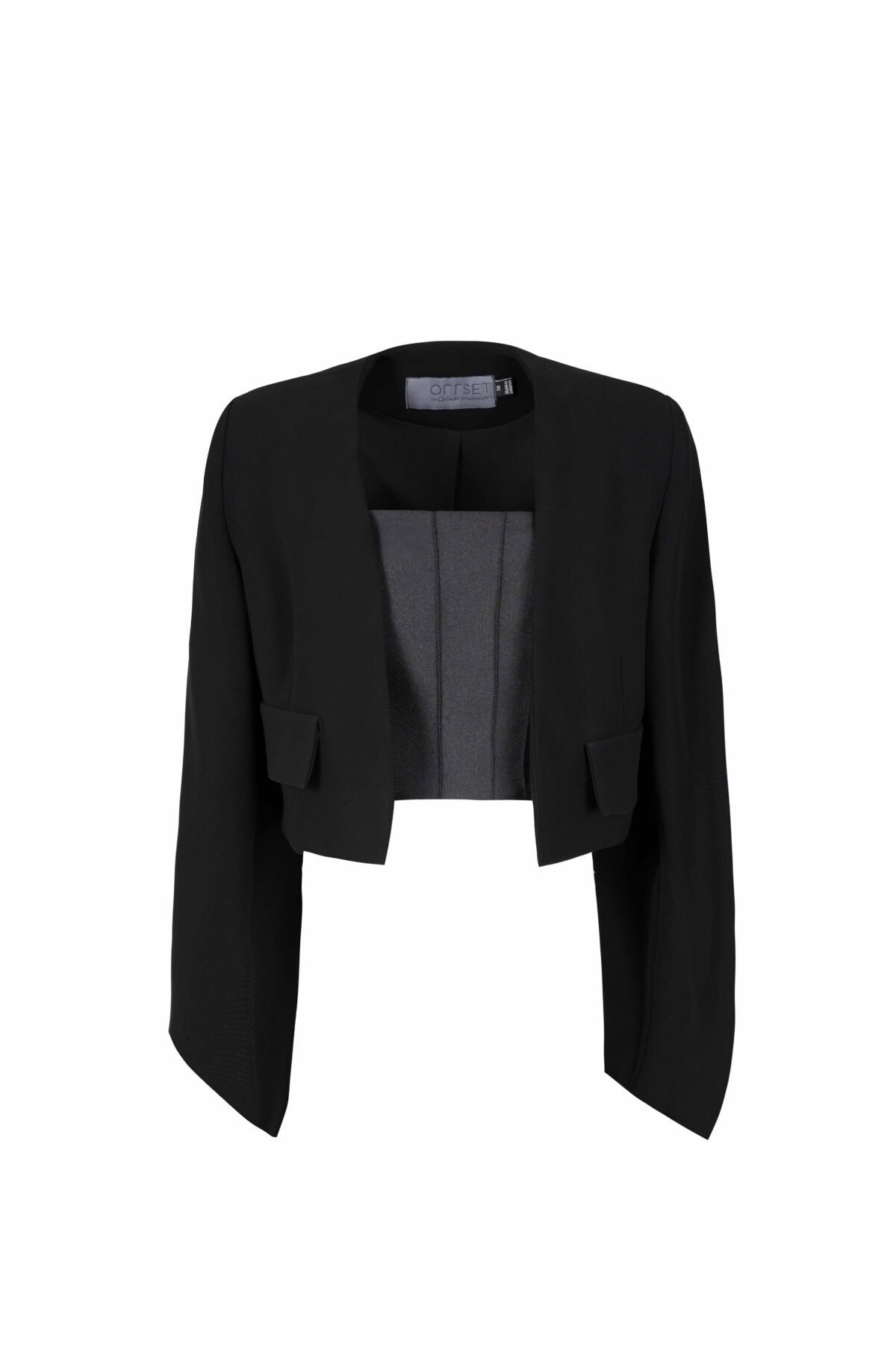 Gathered Wide-Sleeve Cropped Jacket