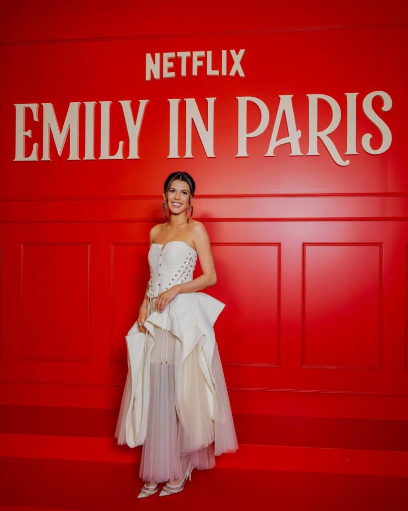 Sage VanAlstine attending the "Emily In Paris" - Season Five - Netflix Paris Premiere at Le Grand Rex