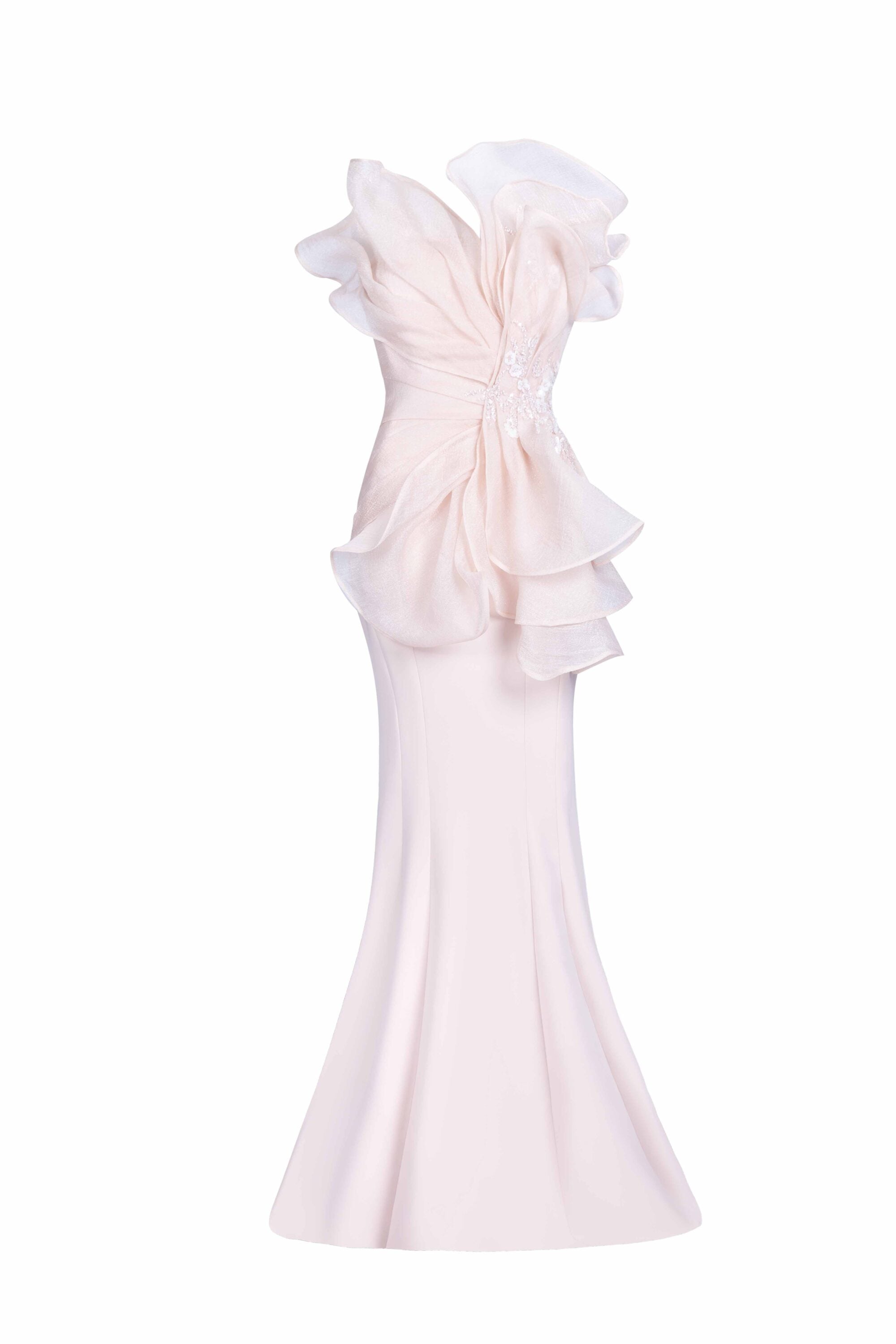 The Blooming Duchess Blush Pink Mermaid Evening Gown