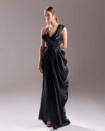Magical Organdie and Sequin Lace Black Dress - Image 2