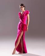 Fuscia Dress With Exotic Details - Image 2