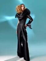 Black Mikado Piqué Pants - Image 2