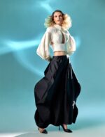 Black Taffeta Wave Pants - Image 4