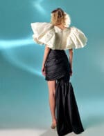 Draped Black Taffeta Skirt - Image 3