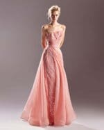 Lace Sequins Coral Dress