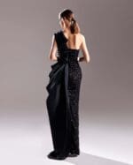 Magical Organdie and Sequin Lace Black Dress - Image 3