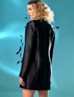 Mikado Piqué Jacket Dress with Feathers - Image 4
