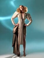 Draped Gold Taffeta Skirt - Image 3