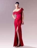 Off-Shoulder Corset Fuscia Evening Dress: A Celebration of Elegance and Allure - Image 2