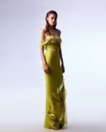 Lime Holographic Crepe Dress - Image 4