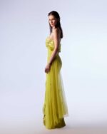 Lime Holographic Crepe Dress - Image 2