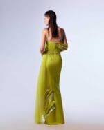 Lime Holographic Crepe Dress - Image 3