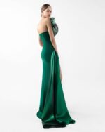 Emerald Green Gown with Metallic Swirls - Image 2