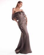 After-Dark Chocolate Brown Draped Silhouette - Image 2