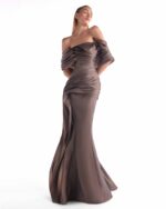 After-Dark Chocolate Brown Draped Silhouette - Image 4