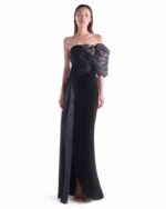 Nocturne Draped Off-Shoulder Gown - Image 4