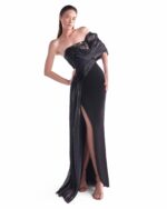 Nocturne Draped Off-Shoulder Gown
