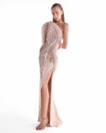 The Poetry of Form in a Nude High Slit Gown - Image 3