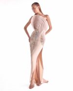The Poetry of Form in a Nude High Slit Gown - Image 4