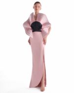 Flourishing Bloom Cascade, Pink and Noir Gown - Image 4