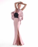 Flourishing Bloom Cascade, Pink and Noir Gown