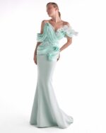 Ethereal Tide MiXed Media Mint Mermaid Gown - Image 3
