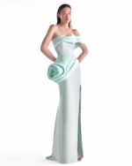 Serene Mint Off-shoulder Gown - Image 3