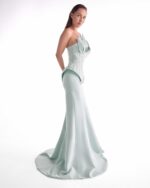 Sculpted Desire in a Mint Gown with Corset-Inspired Embroidery - Image 3