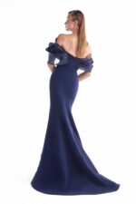 Timeless Navy Off-Shoulder Mermaid Gown - Image 2