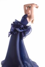 Midnight Bloom, Sculptural Purple and Navy Fluid Organza Gown - Image 4