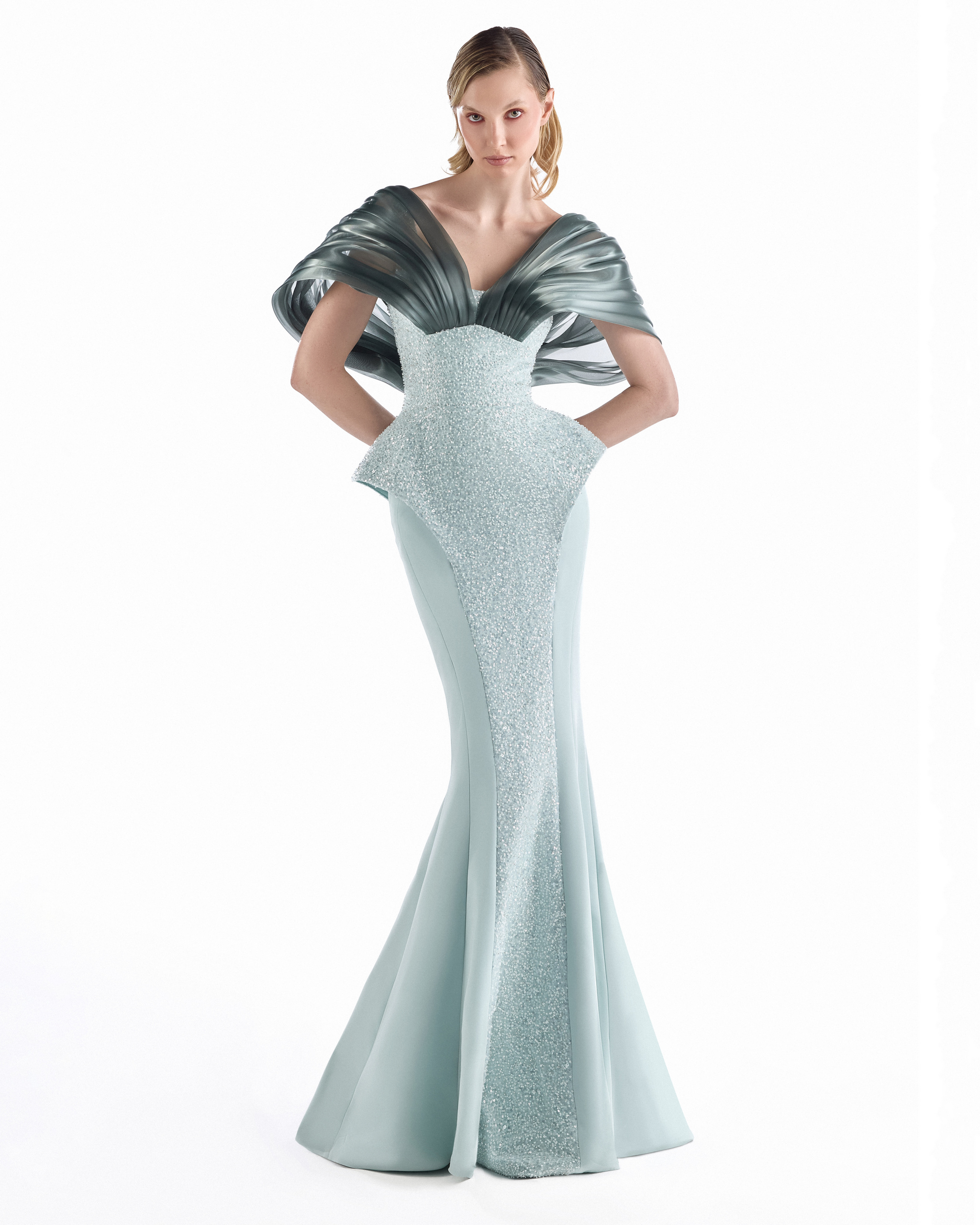 Frosted Prism Mermaid Gown