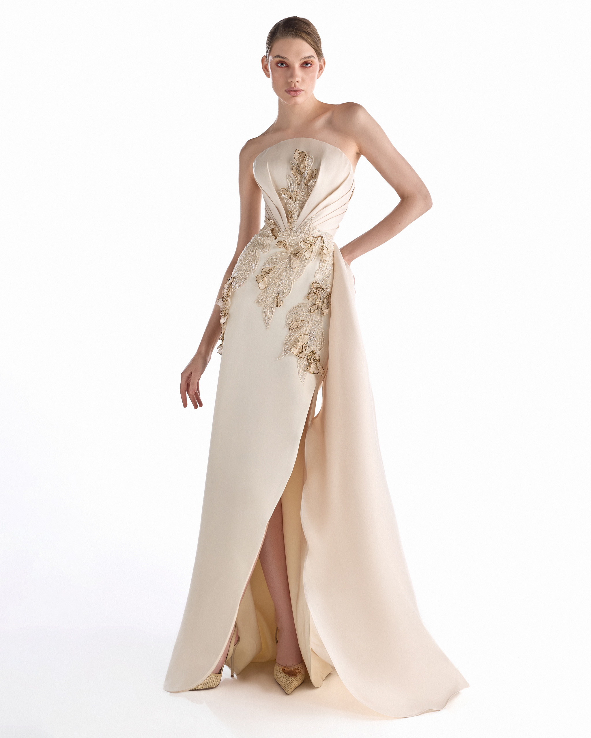 Champagne Solstice Column Gown