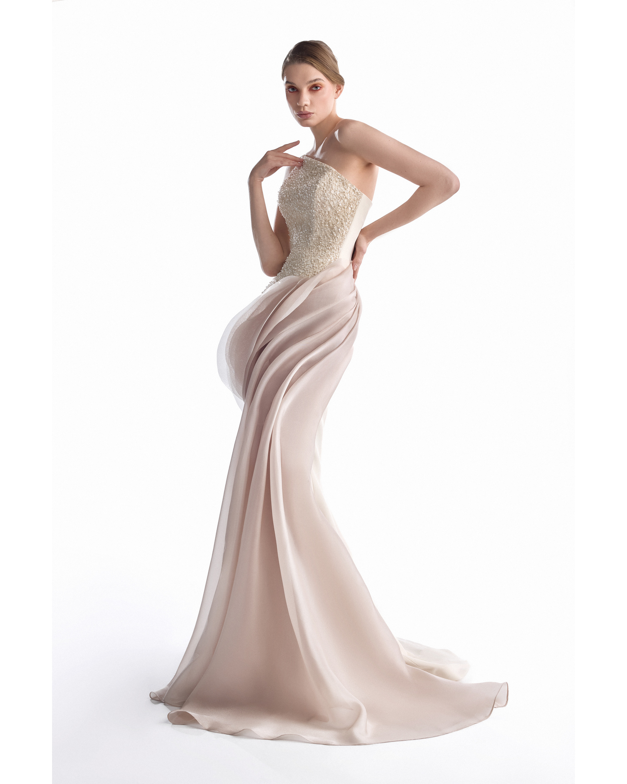 Nude Sillage Mermaid Gown