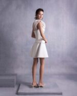 Ivory Razmir Short Dress, Draped Organza Shoulder - Image 2