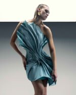 Twisted Petal Taffeta Dress - Image 3