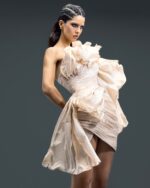 The Petal Mini - Ruched Taffeta Cocktail Dress - Image 2