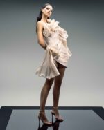 The Petal Mini - Ruched Taffeta Cocktail Dress - Image 3
