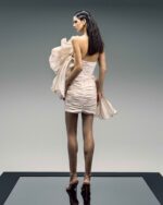 The Petal Mini - Ruched Taffeta Cocktail Dress - Image 4