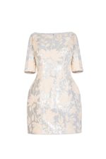 Floral Whispers Creamy Jacquard Mini Dress - Image 2