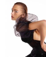 Puff Sleeves Black Chantilly Lace Mini Dress - Image 6