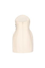 Petal Embraced Cream Mini Dress - Image 3