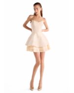 Lustrous Taffeta Plissé and Jaquard  Dress - Image 5