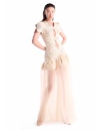 Cut-out Jacquard, Fluid Overskirt Dress - Image 6