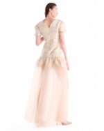 Cut-out Jacquard, Fluid Overskirt Dress - Image 5