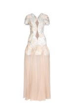 Cut-out Jacquard, Fluid Overskirt Dress - Image 2